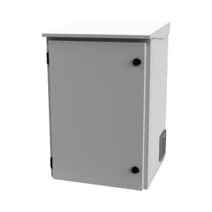 Outdoor Enclosure with Fans and Thermostat with Rack of 19″ of 16 U.