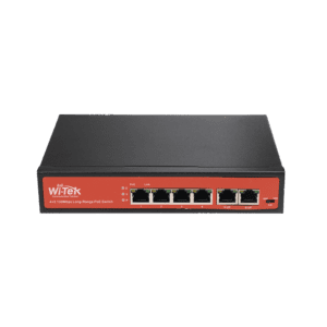 Switch with 4 PoE ports 10/100 up to 250m and 2 uplink ports 10/100